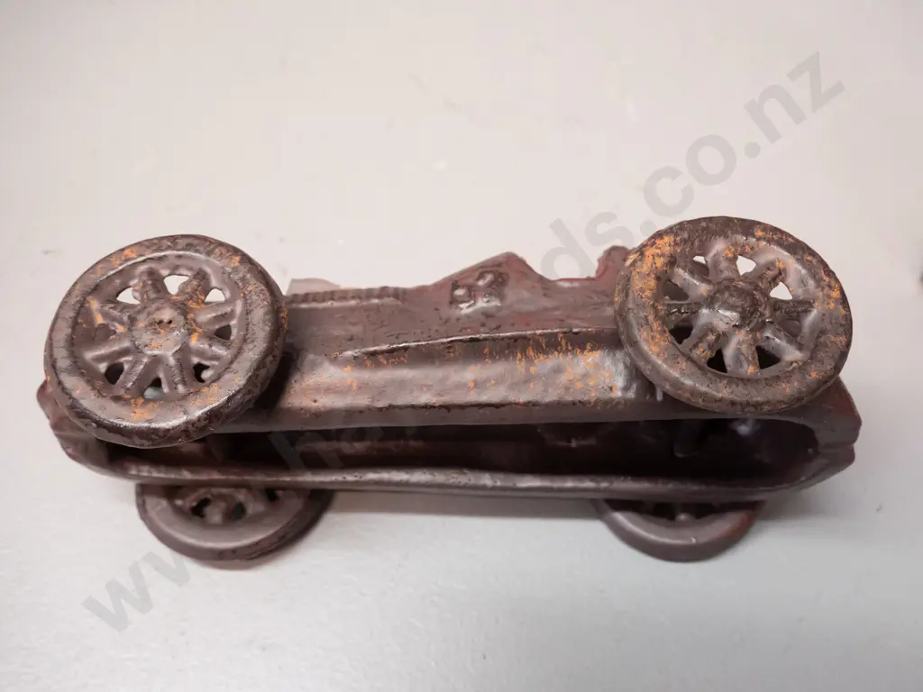 cast metal race car H-65 L-180 and assorted brass or alloy metal animals Image 1++