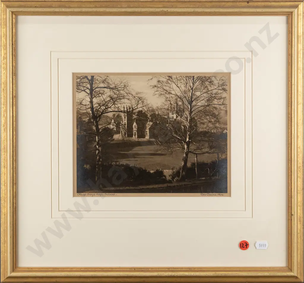 George Chance - framed vintage photograph "Otago Boys High School" H-160 W-210 Image 1++
