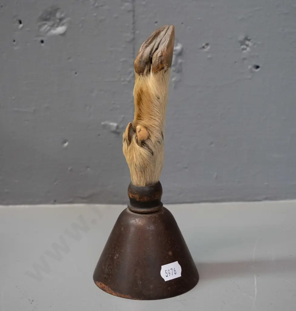 unusual bell with deer or other animal foot handle H-190 Bell Diameter 75 Image 1++