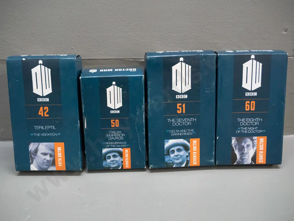 4 boxed BBC 50th Anniversary Dr. Who 1:21 scale character figures - numbers 42, 50, 51 and 60 - see photos for details Image 1++