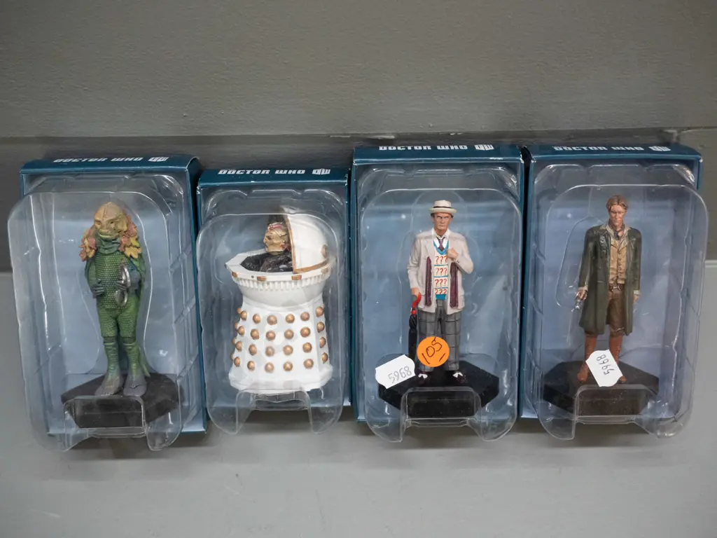 4 boxed BBC 50th Anniversary Dr. Who 1:21 scale character figures - numbers 42, 50, 51 and 60 - see photos for details Image 1++