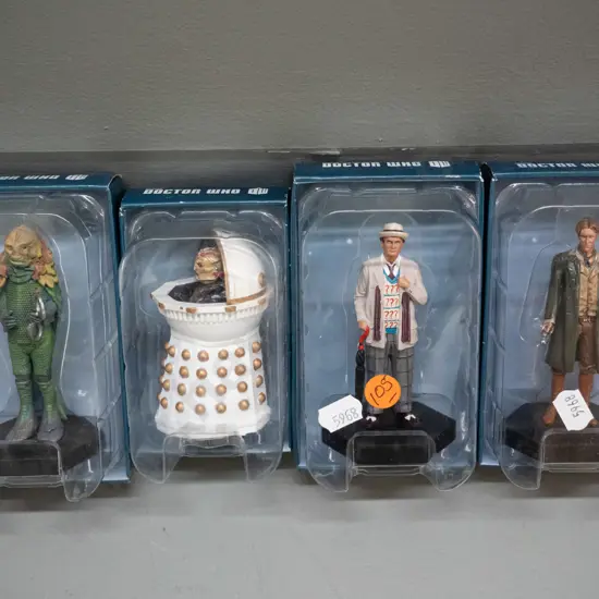 4 boxed BBC 50th Anniversary Dr. Who 1:21 scale character figures - numbers 42, 50, 51 and 60 - see photos for details