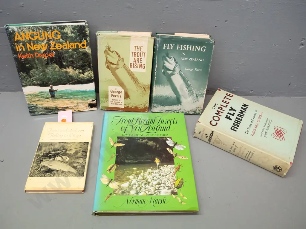 6 fly fishing books - 5 NZ and 1 English, see photos for detail - general usage wear Image 1++
