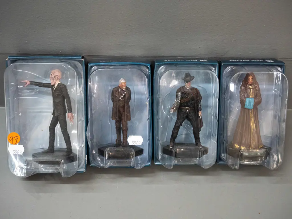 4 boxed BBC 50th Anniversary Dr. Who 1:21 scale character figures - numbers 10, 24, 31 and 68 - see photos for details Image 1++