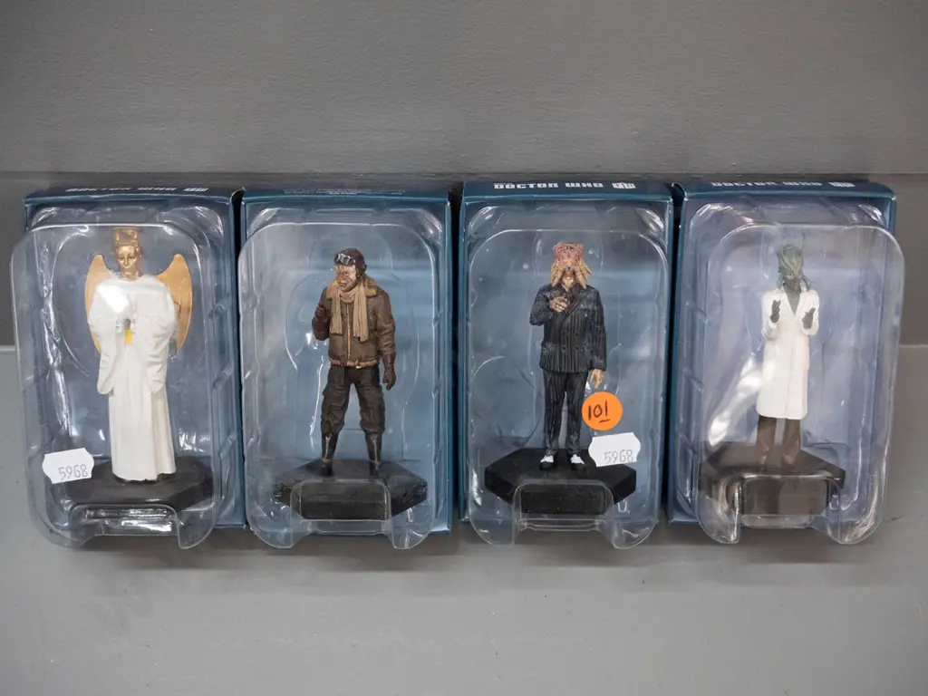 4 boxed BBC 50th Anniversary Dr. Who 1:21 scale character figures - numbers 22, 29, 57 and 61 - see photos for details Image 1++