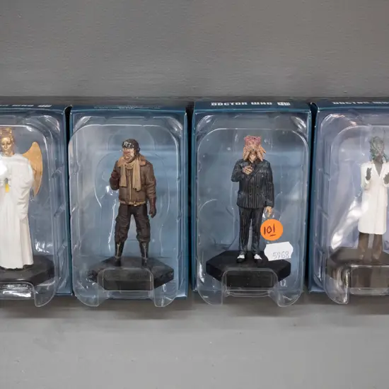 4 boxed BBC 50th Anniversary Dr. Who 1:21 scale character figures - numbers 22, 29, 57 and 61 - see photos for details