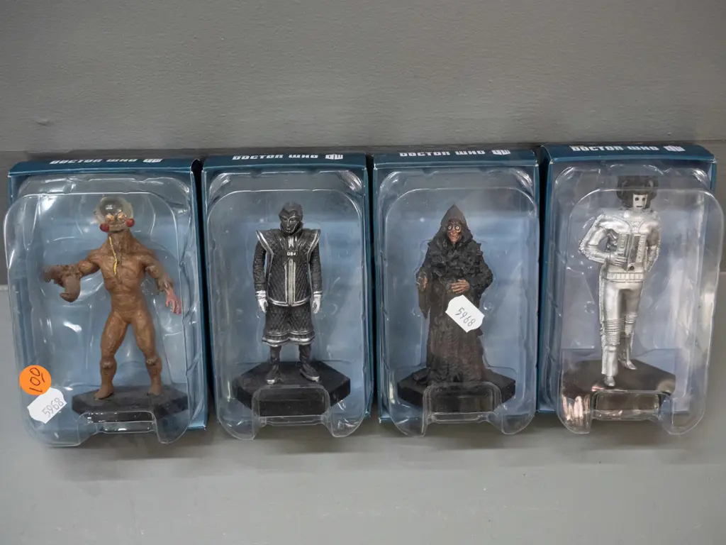 4 boxed BBC 50th Anniversary Dr. Who 1:21 scale character figures - numbers 28, 36, 49 and 63 - see photos for details Image 1++