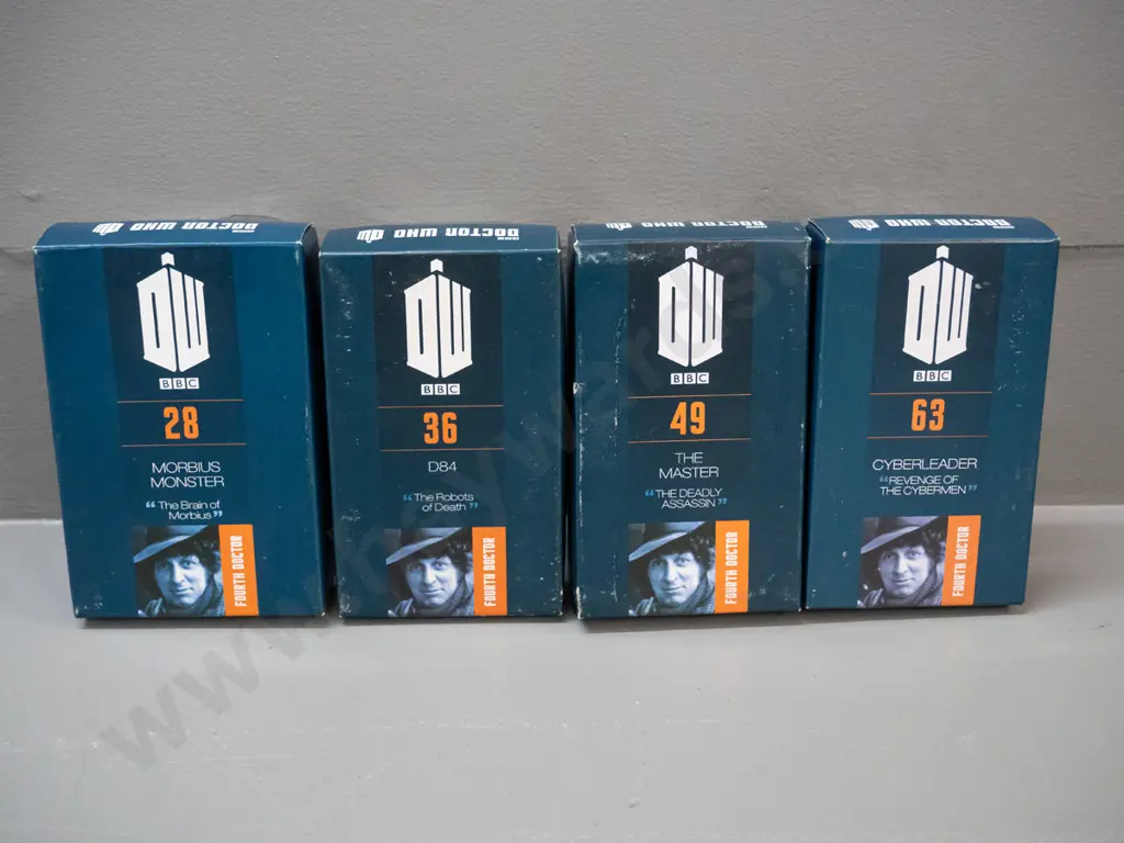 4 boxed BBC 50th Anniversary Dr. Who 1:21 scale character figures - numbers 28, 36, 49 and 63 - see photos for details Image 1++