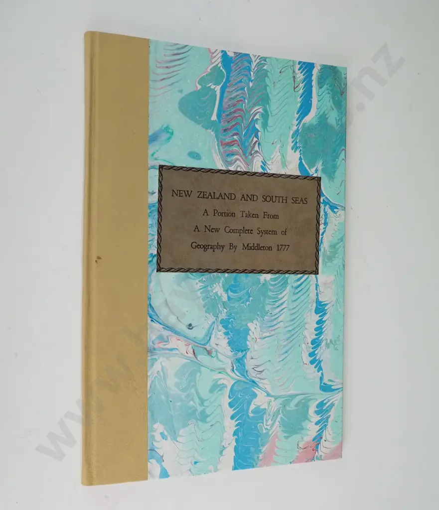 bound volume of pages covering New Zealand and the south seas, taken from 1777 book A New Complete System of Geography Image 1++