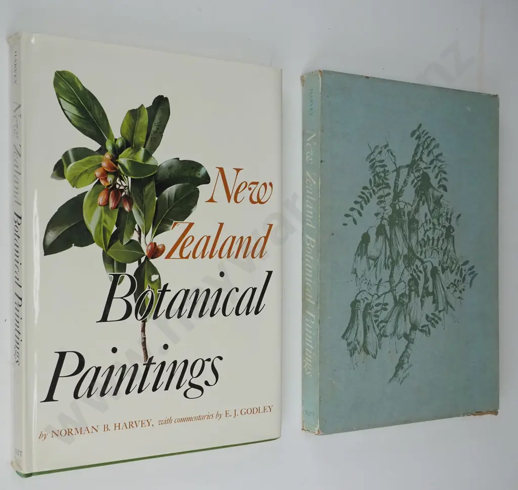 slip-cased hard cover book - New Zealand Botanical Paintings - Norman B. Harvey, Whitcombe & Tombs 1969 - wear to just Image 1++