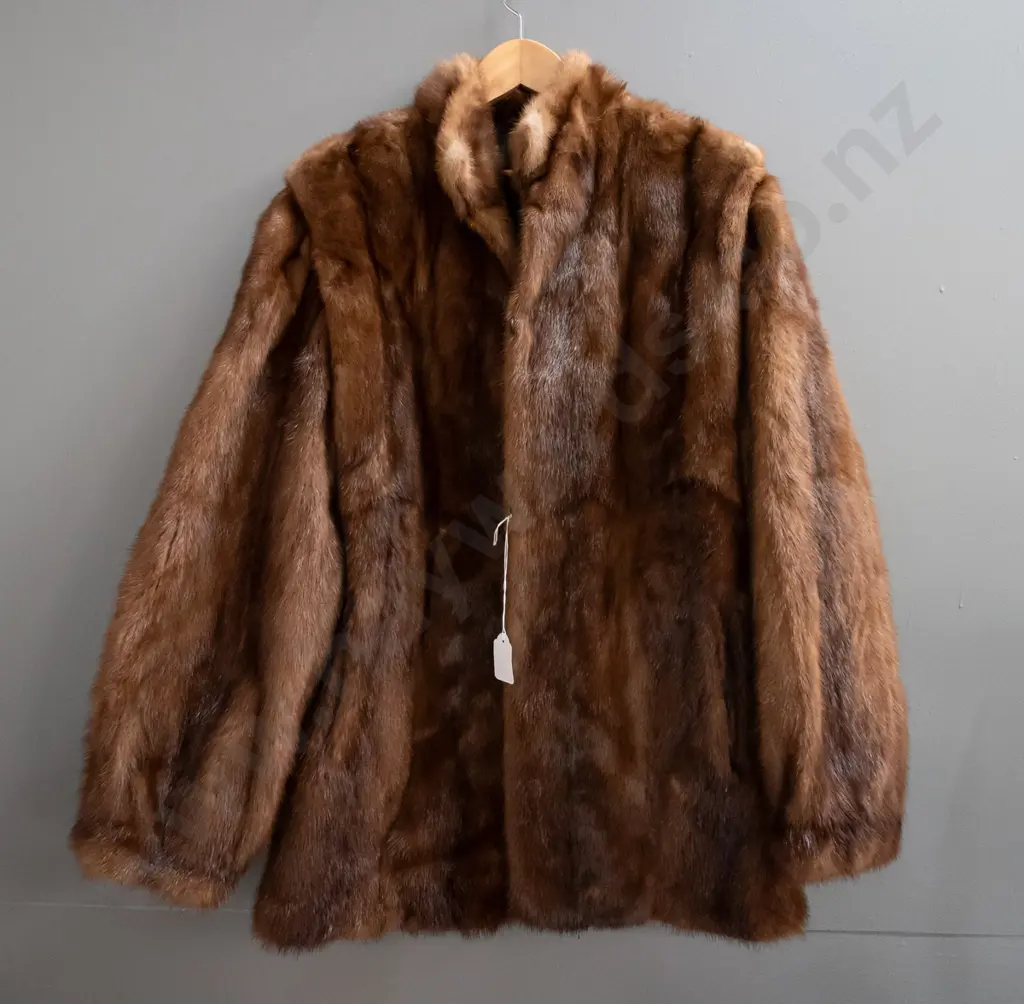 brown fur jacket with size 12 label, no maker's label Image 1++