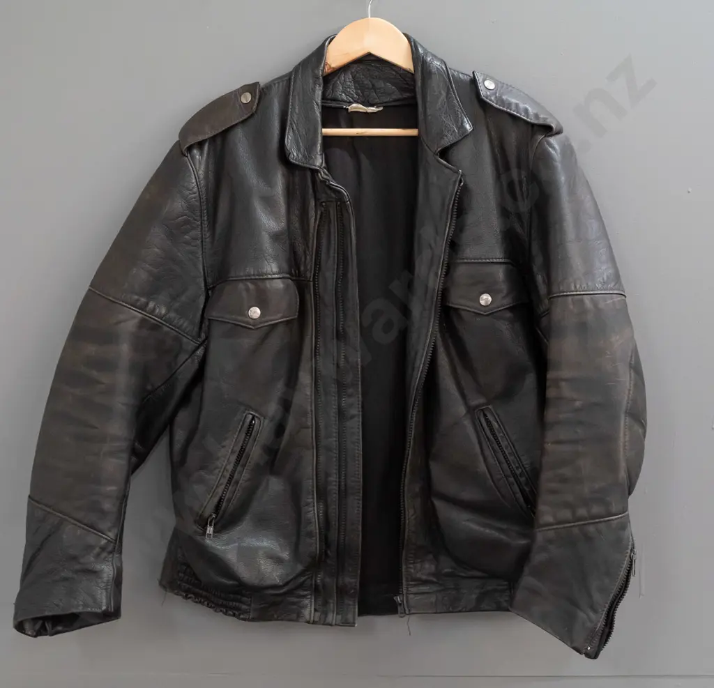 1970s Ministry of Transport dark brown leather jacket - size 38" 97 Image 1++