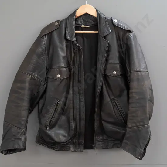 1970s Ministry of Transport dark brown leather jacket - size 38" 97