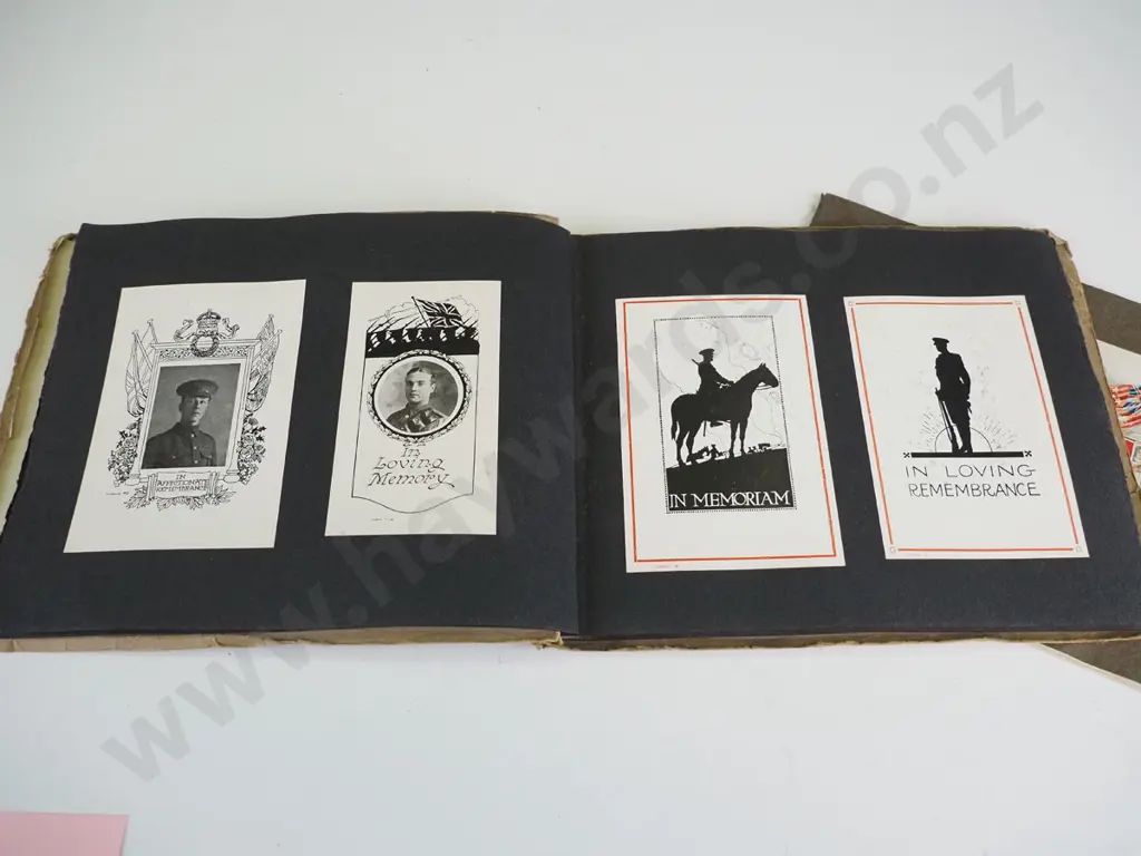 2 vintage WWI era publications - Souvenir of the Great War pub. 1919 by Wilkie's Dunedin and a sample / order book of Image 1++
