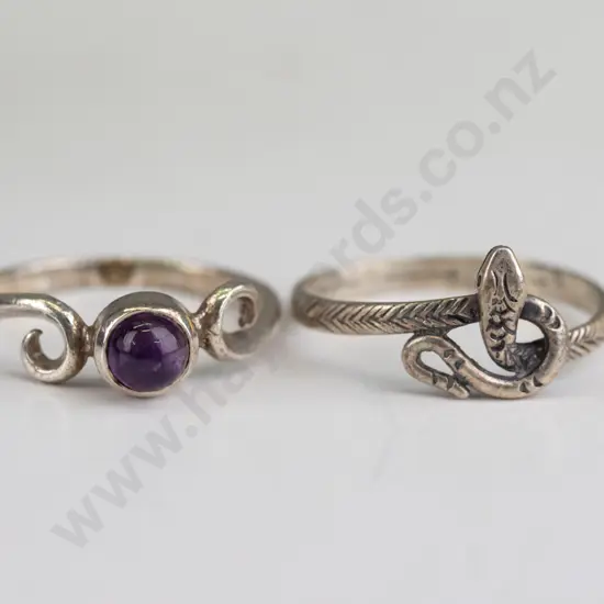 2 silver rings stamped 925