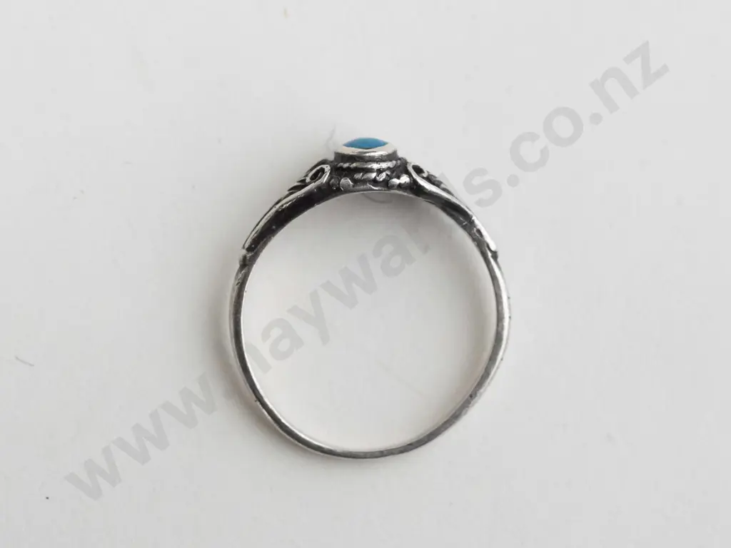 silver turquoise ring stamped 925 Image 1++