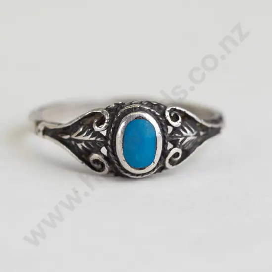 silver turquoise ring stamped 925