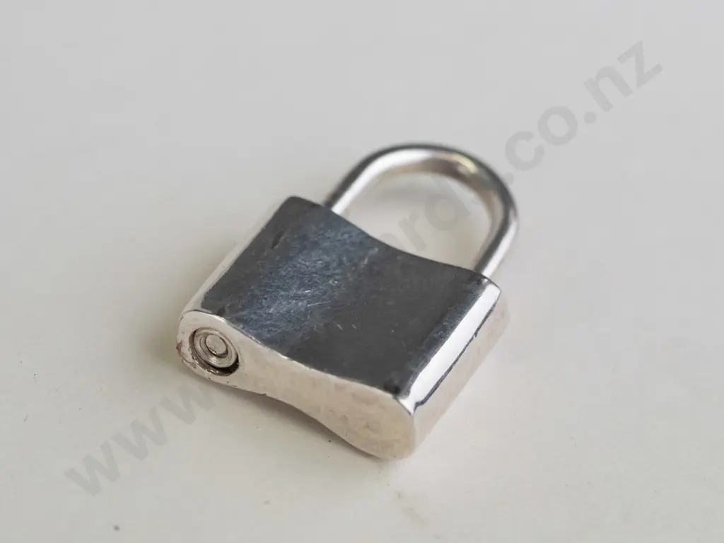 silver padlock charm stamped 925 T & Co 1837 Image 1++