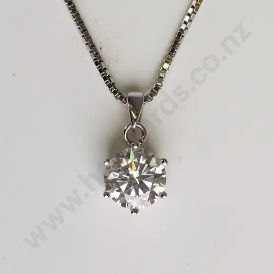 silver cz necklace stamped 925