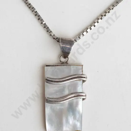 mother of pearl necklace chain stamped 925