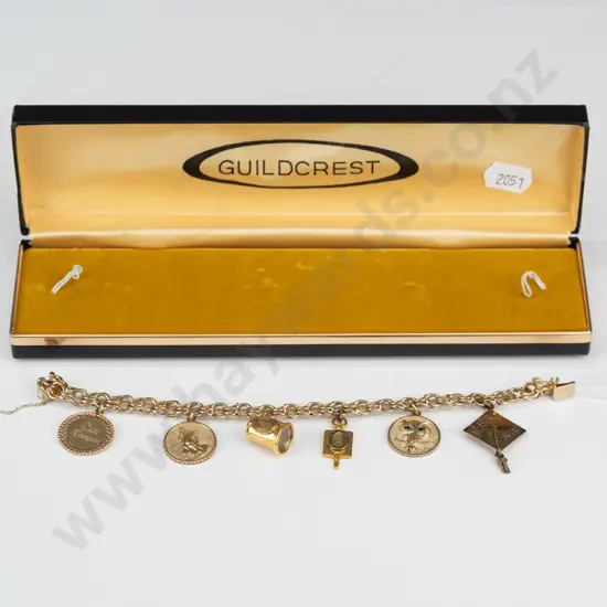 gold charm bracelet  stamped 1/20 12k GF
