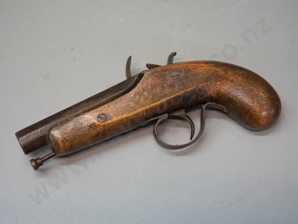 replica small flintlock pistol with timber stock L-210 Image 1++
