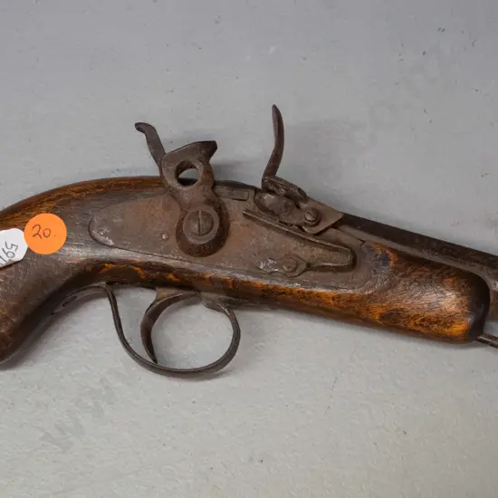 replica small flintlock pistol with timber stock L-210