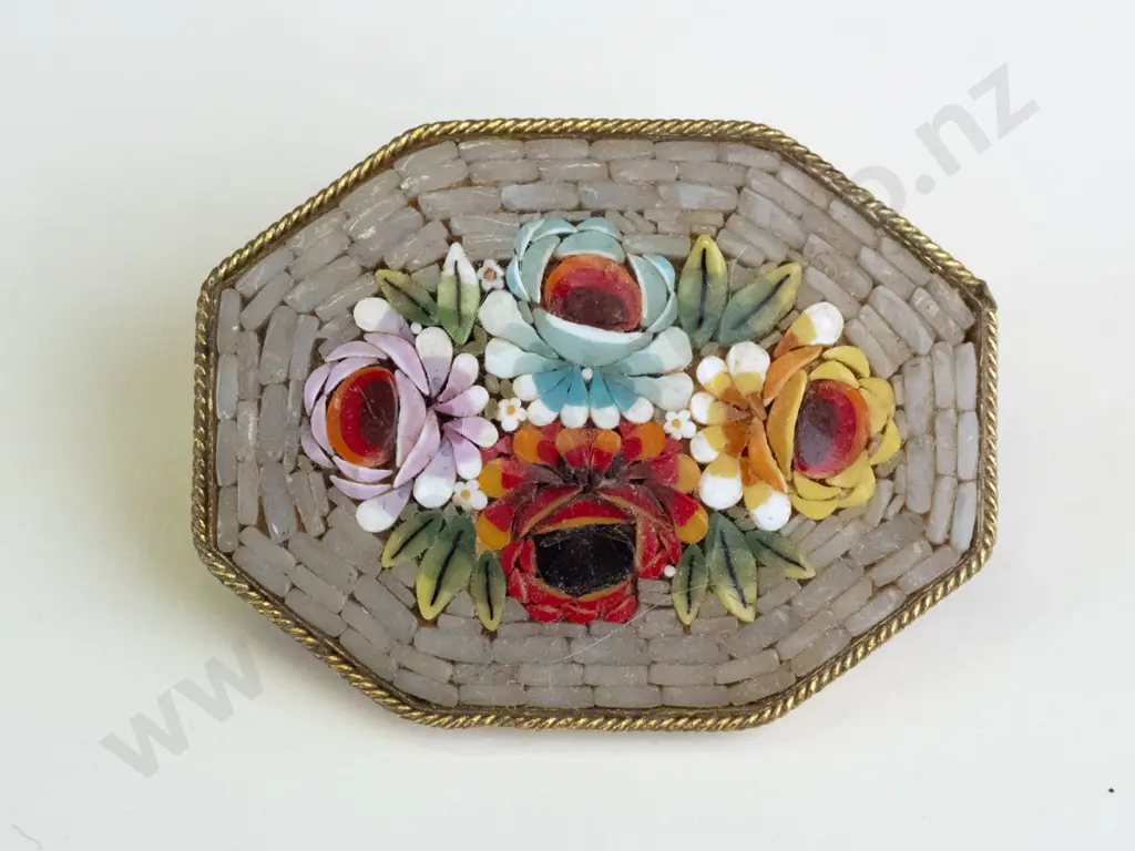 mosaic brooch stamped Italy Image 1++