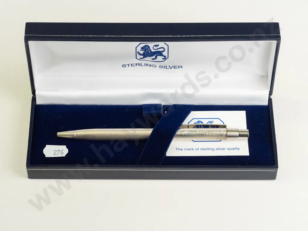 cased silver pen stamped 925 engraved 'Bill Image 1++