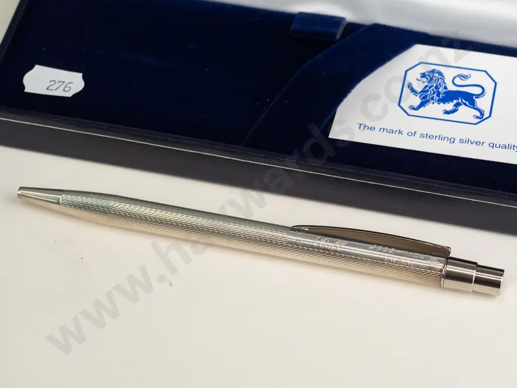 cased silver pen stamped 925 engraved 'Bill Image 1++