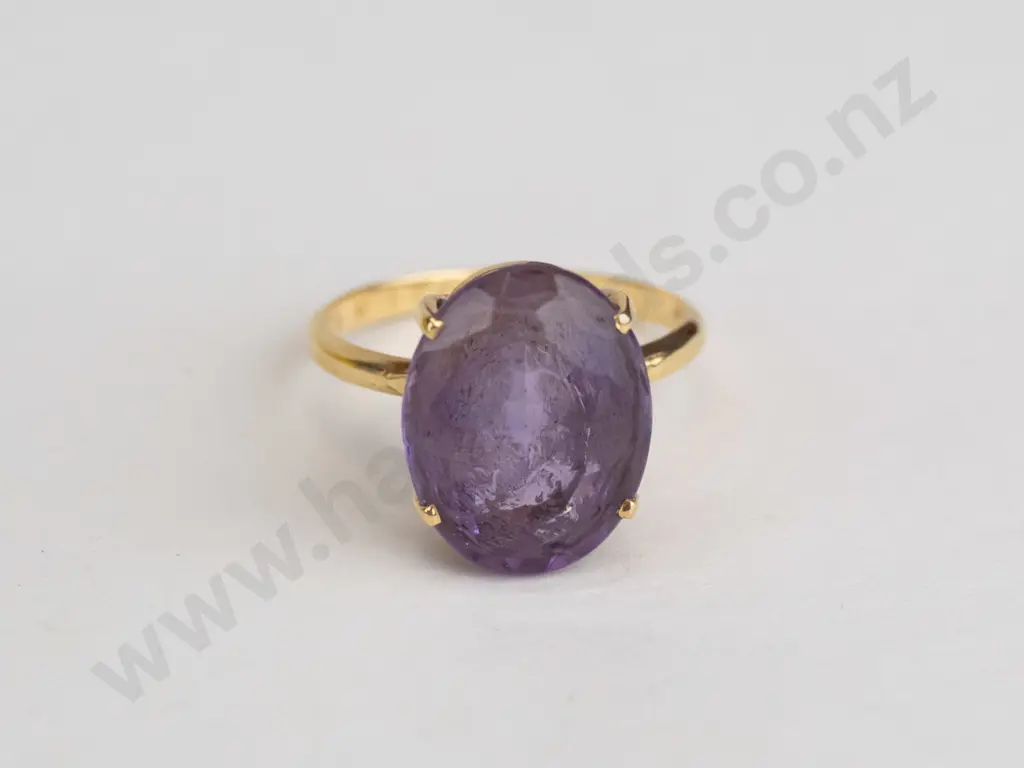 amethyst ring stamped 750 Image 1++