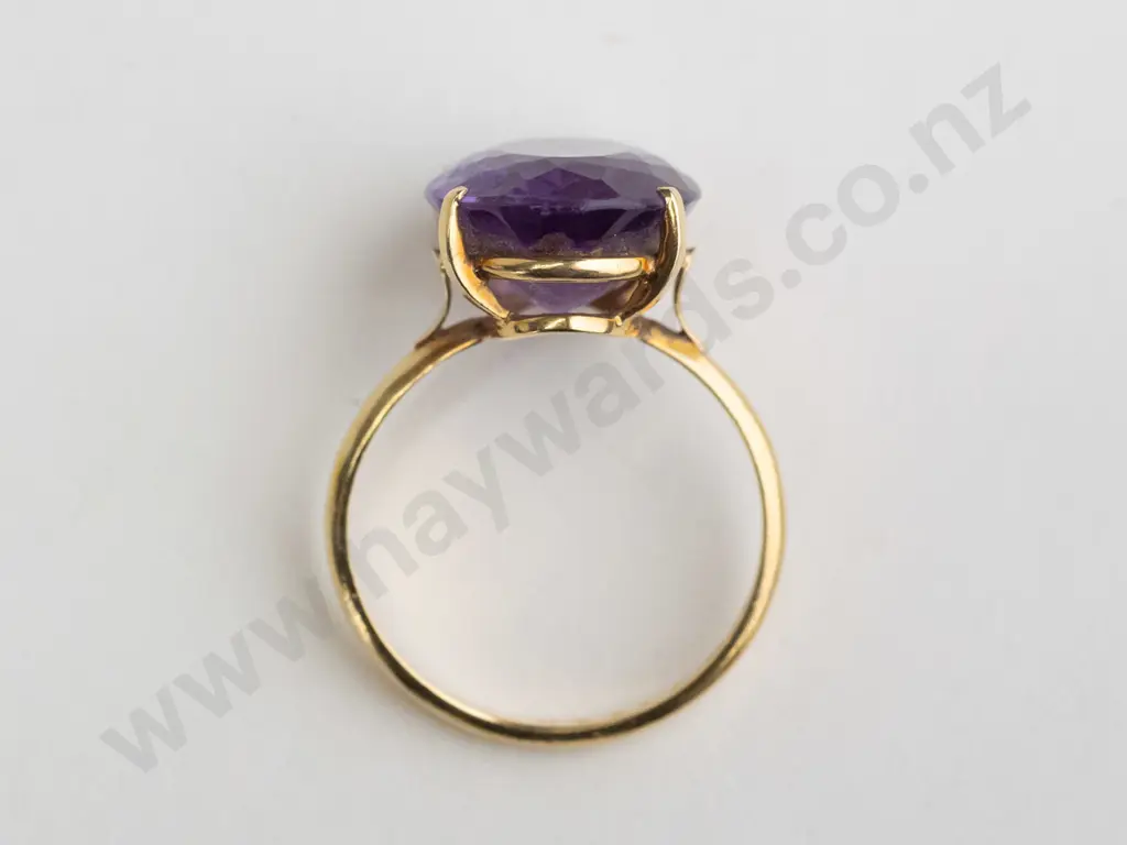 amethyst ring stamped 750 Image 1++