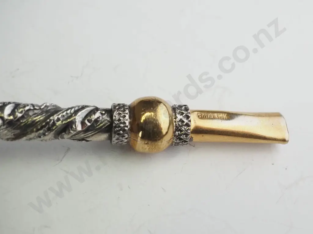 Yerba mate tea drinking strainer / straw stamped 'Alpaca' bano 18k Image 1++