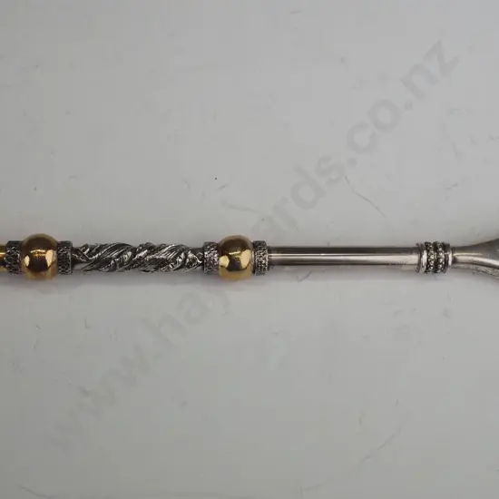 Yerba mate tea drinking strainer / straw stamped 'Alpaca' bano 18k