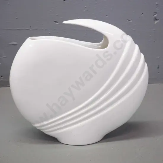 deco style vase with Liana Ceramics Dunedin label on base H-240 W-260
