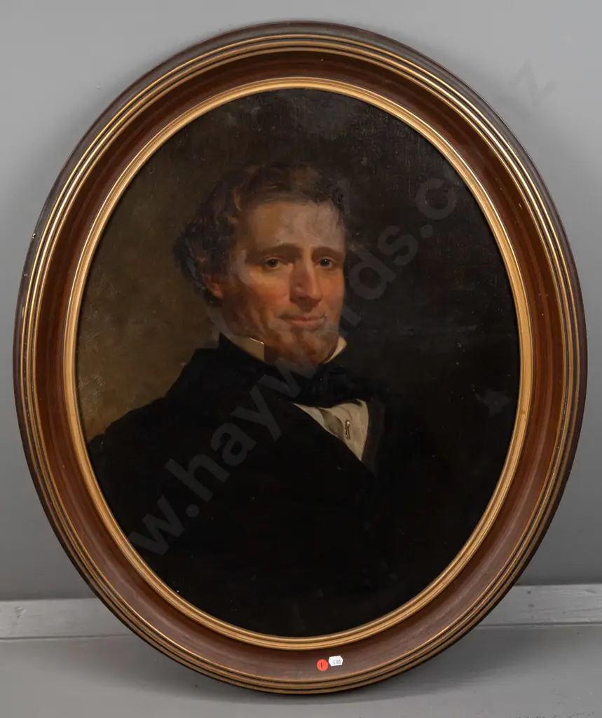 oval framed oil - male portrait H-690 W-540 Image 1++