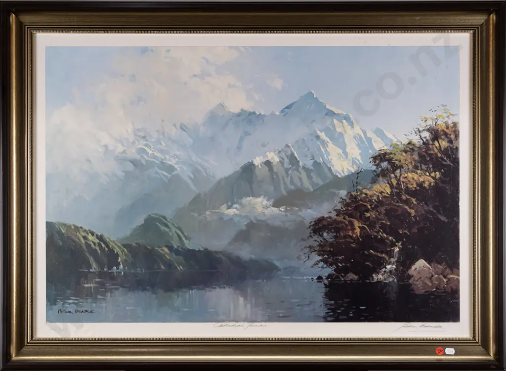 framed signed Peter Beadle ltd edition print 146/200 "Cathedral Peaks" H-500 W-750 Image 1++