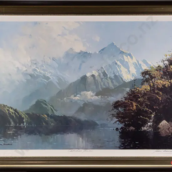 framed signed Peter Beadle ltd edition print 146/200 "Cathedral Peaks" H-500 W-750
