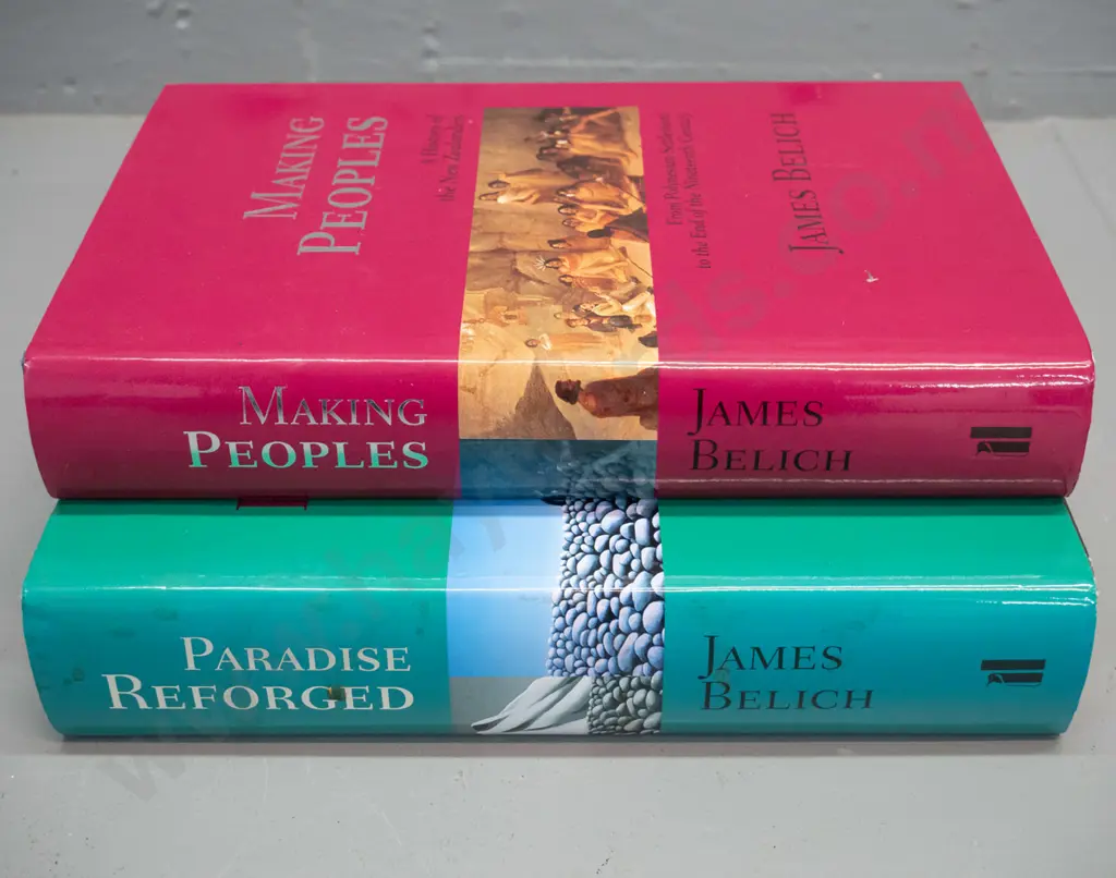 2 New Zealand history books by James Belich - Making Peoples, 1996 and publisher's advance copy of Paradise Reforged, Image 1++