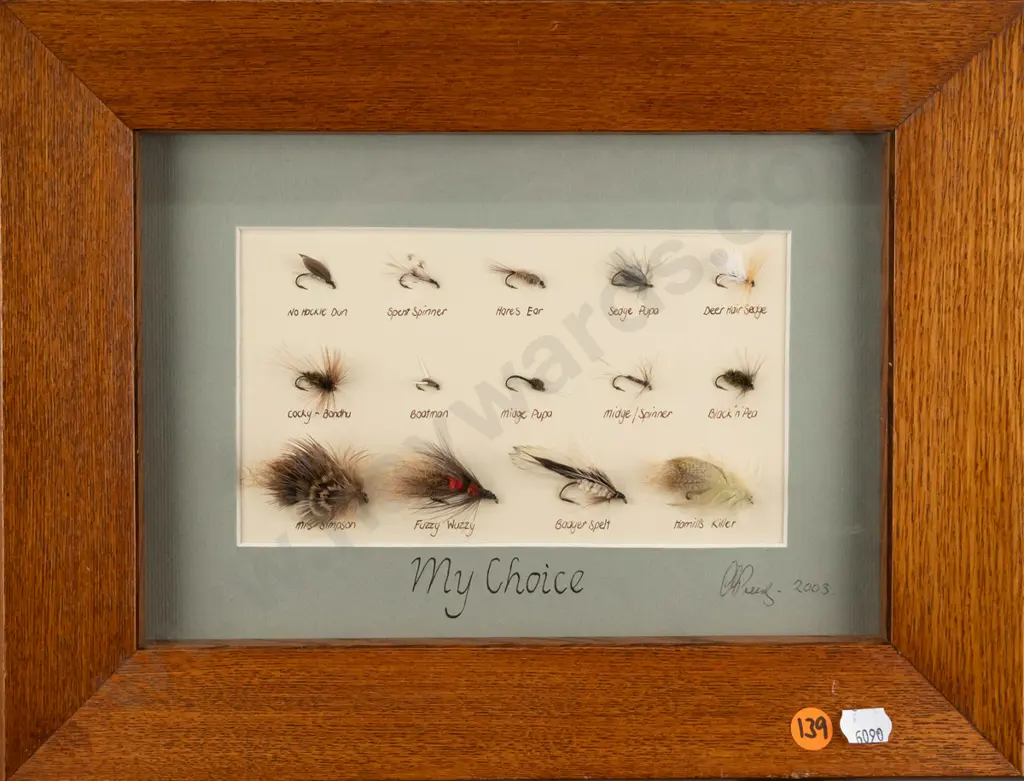 framed fly fishing shadow box H-110 W-180 Image 1++