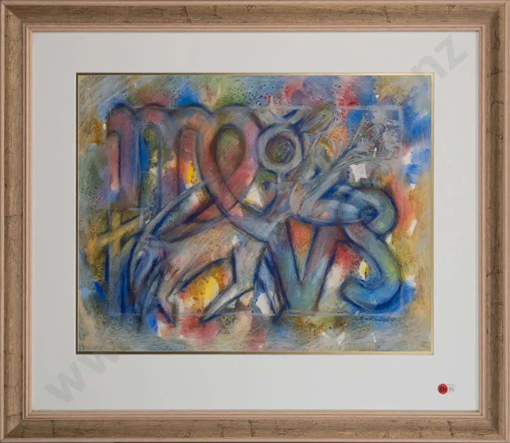 Cecilia Russell - framed mixed media - abstract H-400 W-500 Image 1++