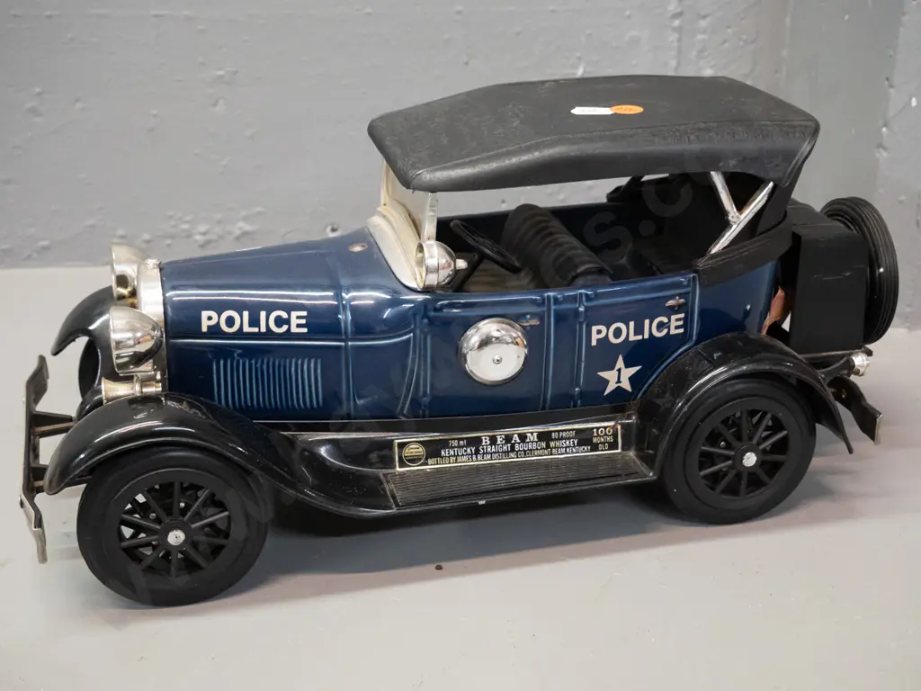 Jim Beam decanter - 1929 Model A police car, with contents, seal looks intact. H-180 L-390 Image 1++