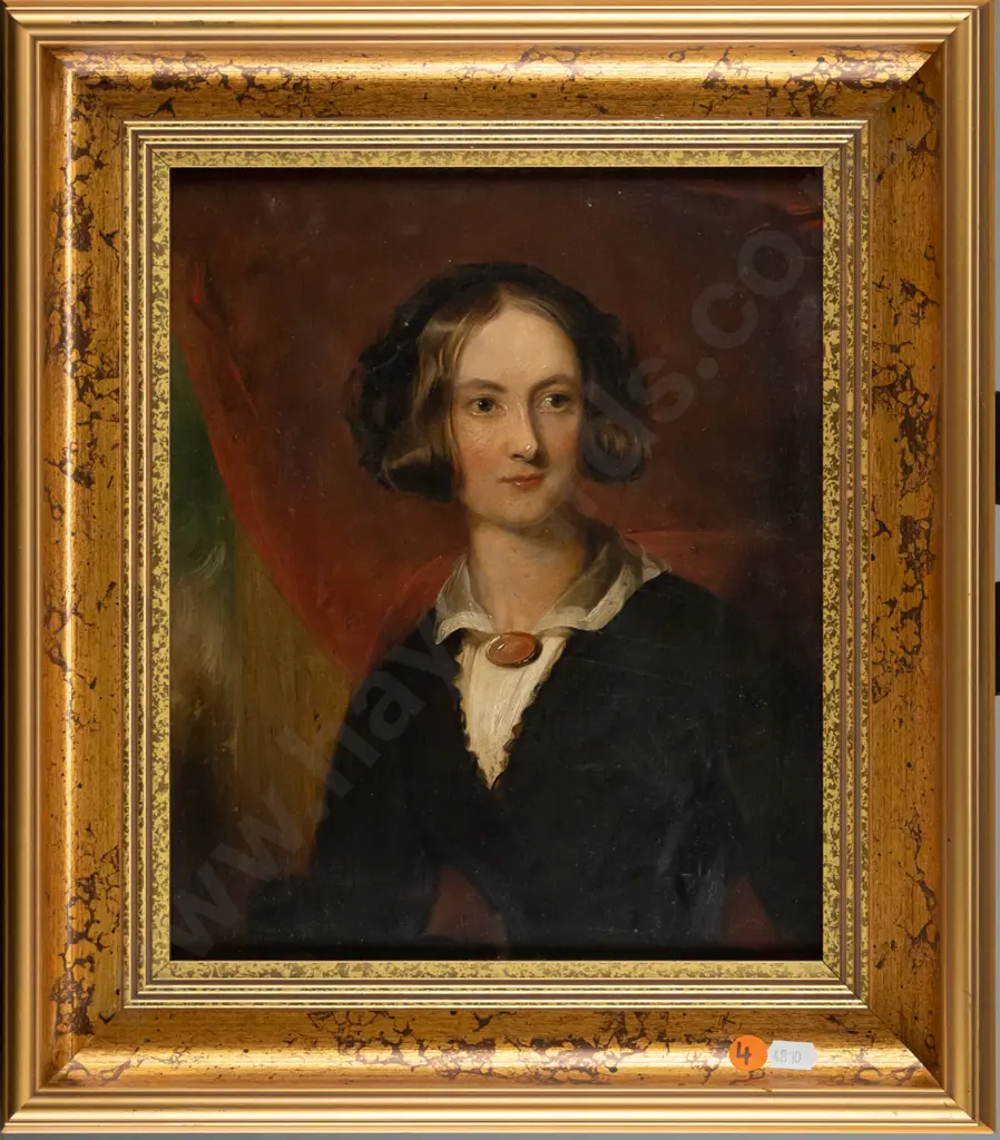 framed unsigned oil on board 1849?- portrait H-290 W-230 Image 1++