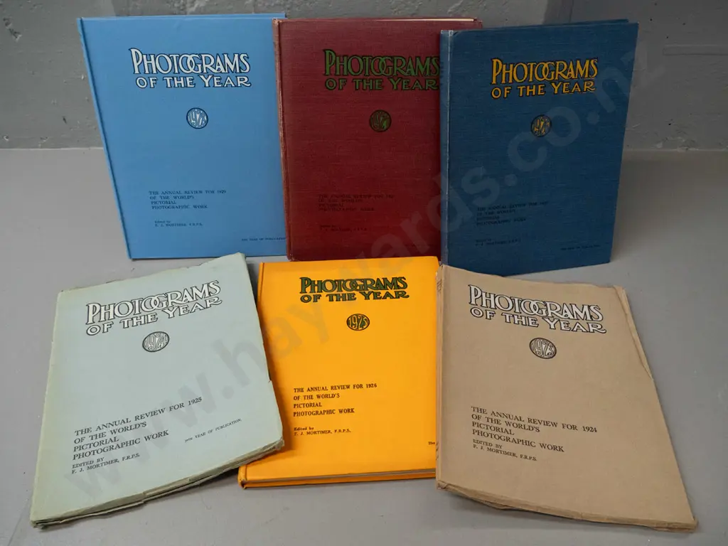 6 vintage issues of "Photograms of the Year" pub. Iliffe & Sons, London - years 1923 thru 1928 inclusive Image 1++