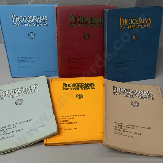 6 vintage issues of "Photograms of the Year" pub. Iliffe & Sons, London - years 1923 thru 1928 inclusive