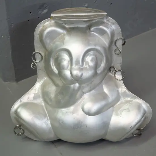 large aluminium Teddy bear chocolate mold marked Wilton China H-270