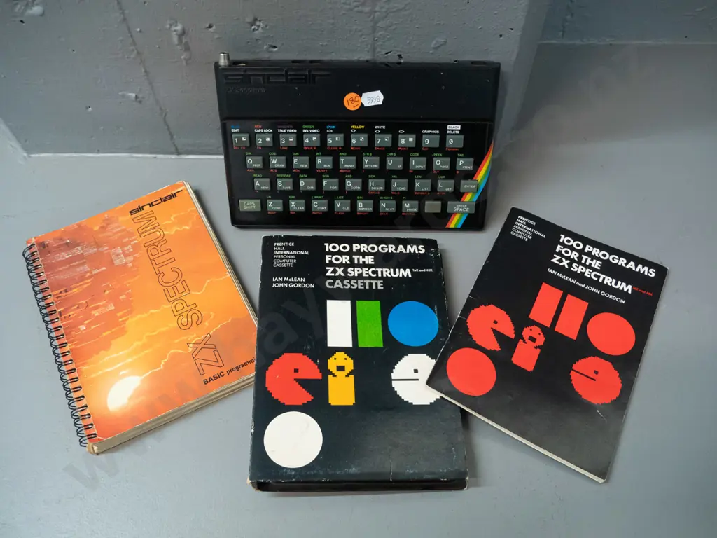 Sinclair ZX Spectrum compact home computer with data cassette and manual - no power supply or peripherals - untested Image 1++
