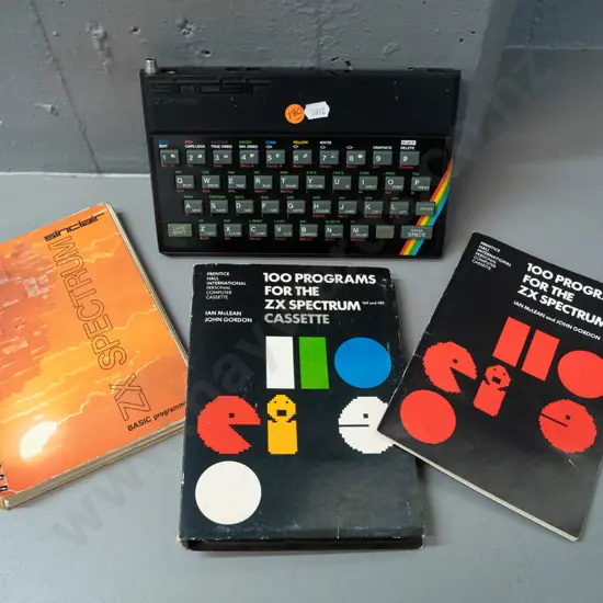 Sinclair ZX Spectrum compact home computer with data cassette and manual - no power supply or peripherals - untested