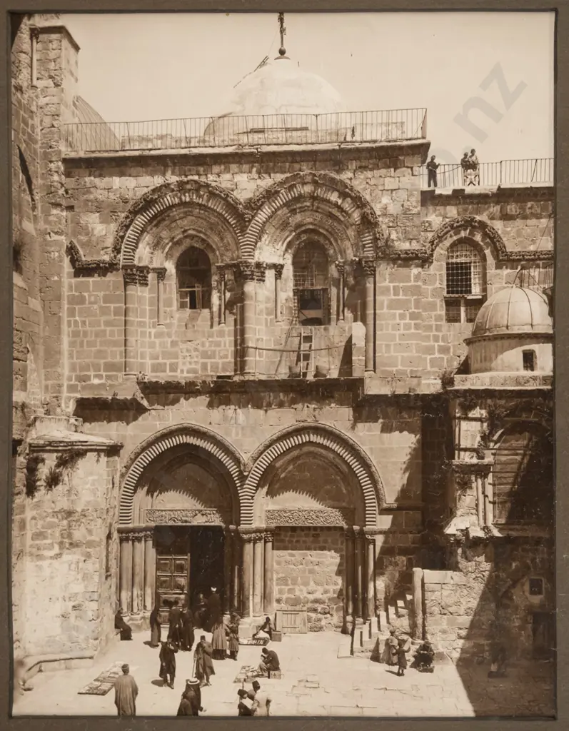 framed vintage photograph - Middle Eastern scene? H-280 W-220 Image 1++