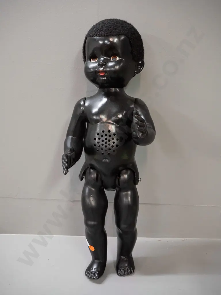 black plastic Pedigree walking doll - good condition, walking/head turning movement works, doesn't talk. H-510 Image 1++